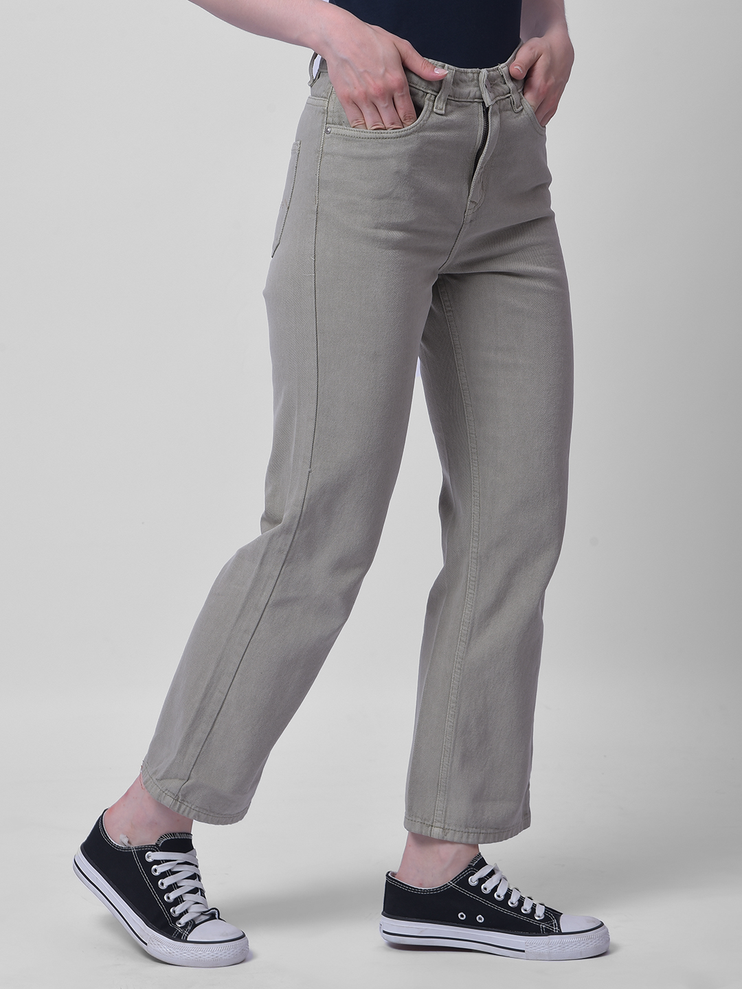 Numero Uno Women Grey Straight Fit Mid-Rise Sustainable Jeans